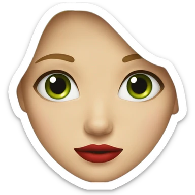 blond girl with green eyes and red lipstick sticker