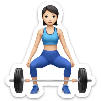 Asian women shining confident full body silm work out sticker