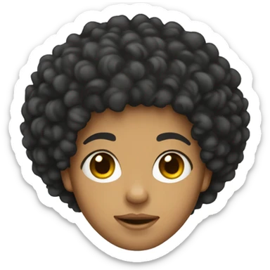 lightskin with curly afro sticker