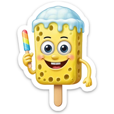 Spongebob mit eis am stiel sticker