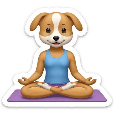 dog doing yoga sticker