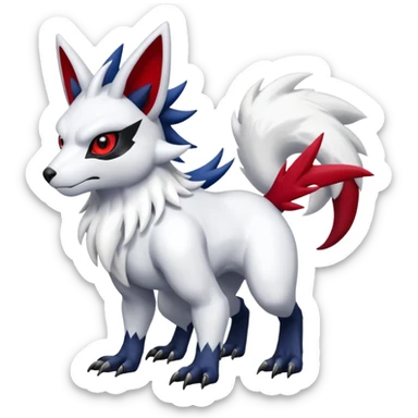 Garurumon-Zangoose-Absol-fusion-hybrid-creature (full body) sticker