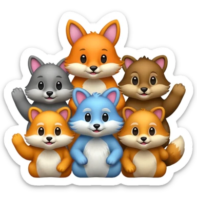 animals handing sticker