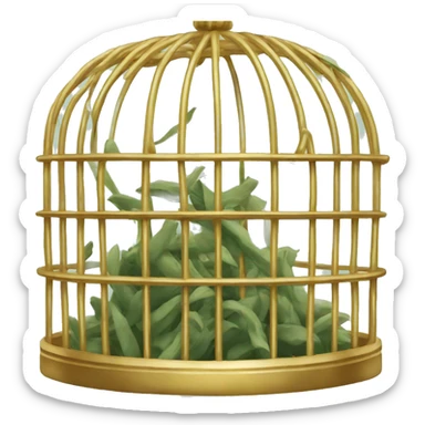gilded cage covered in sage sticker