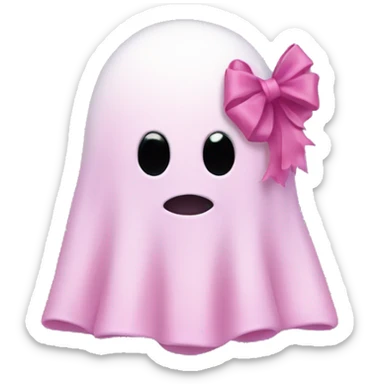 pink bow ghost sticker