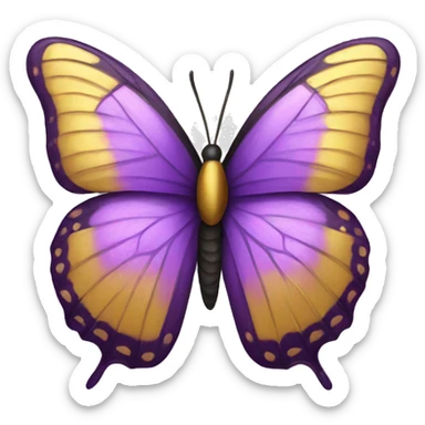 Purple and gold butterfly sticker