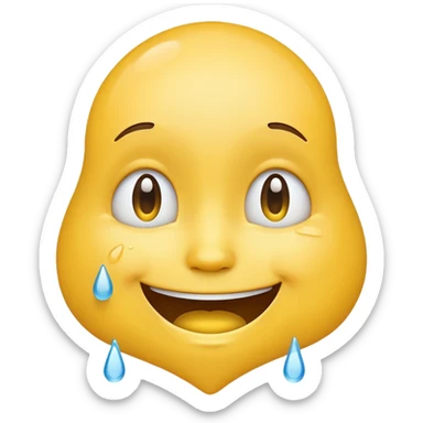 a smiling emoji but crying too sticker