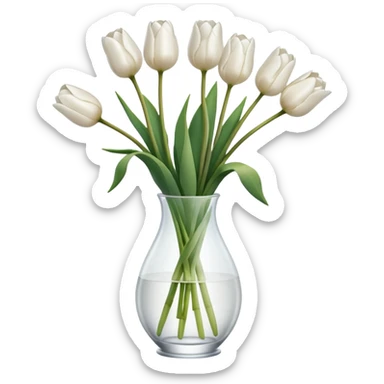 white tulips 
 sticker
