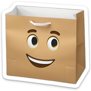 happy takeaway paper bag sticker