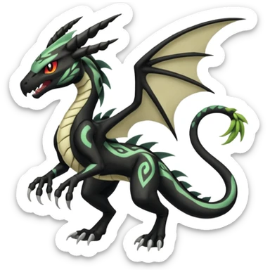 Meloetta-Venom-Scyther-Zekrom-Salandit-fusion, full body, tribal markings, full body sticker