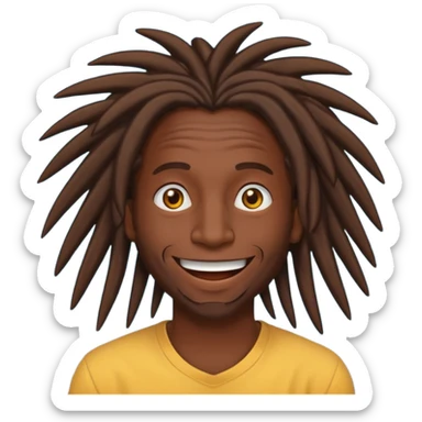 Dark skinned dreadhead with mind blowed sticker