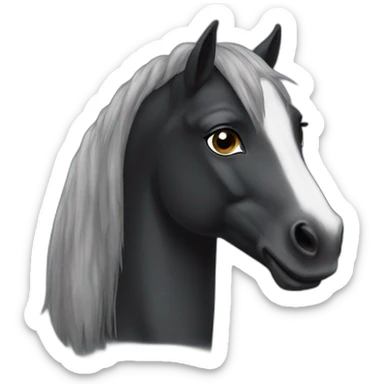 Dark bay pony with headmark  sticker