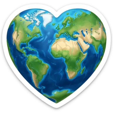 heart-shaped Earth sticker