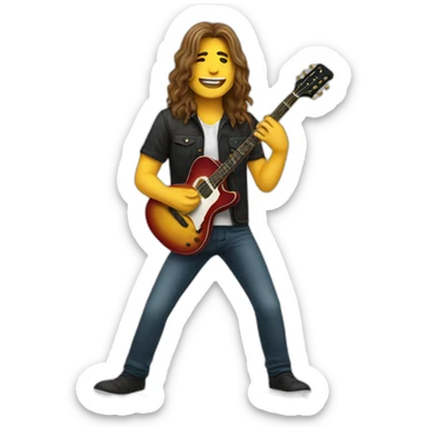 long haired male playing guitar emoji sticker