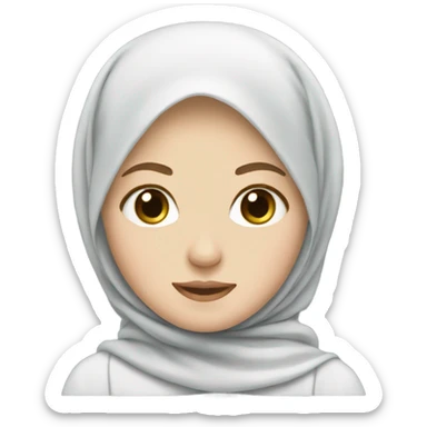 Cute white girl with hijab sticker