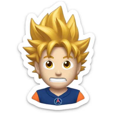 san goku head with a psg shirt sticker
