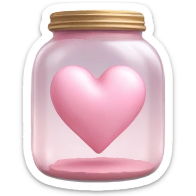 pastel pink heart inside a glass jar sticker
