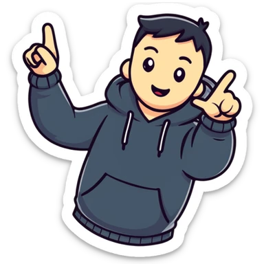 A person flipping the camera off sticker