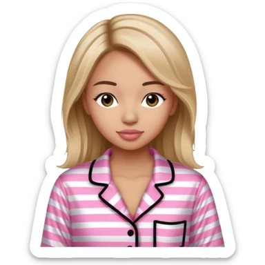 victoria secret pjs light pink and black stripes women sticker