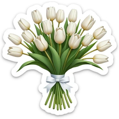 white tulip bouquet  sticker