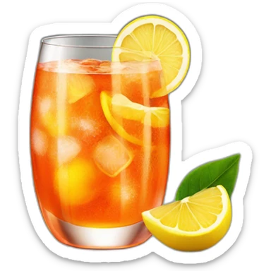 Aperol spritz with a slice of lemon on the right side only sticker