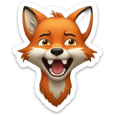 the fox is unhappy sticker