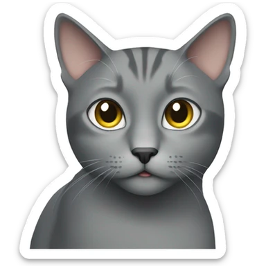 Grey cat gazing indoors sticker