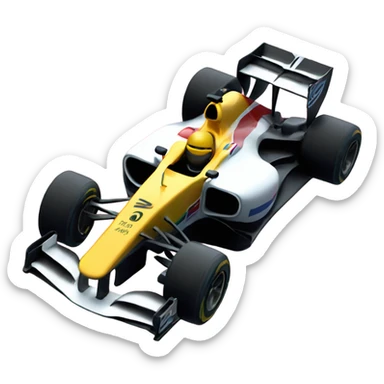 a formula 1 car with vroom vroom written on it sticker