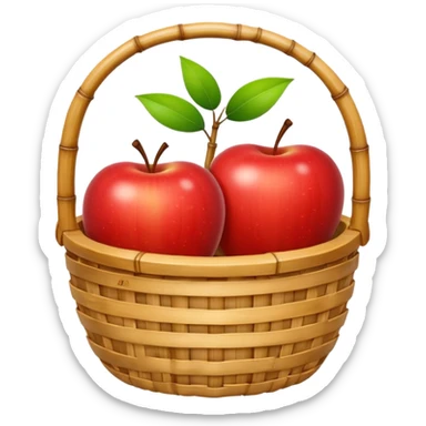  bamboo-basket apple sticker