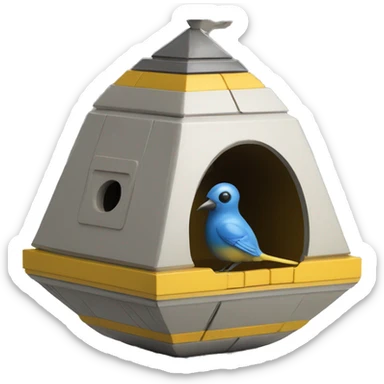 Naboo Starship spacecraft bird’s birdhouse diorama  sticker