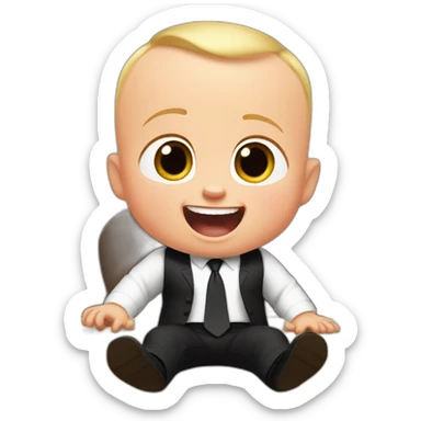 the boss baby is laughing really loud sticker