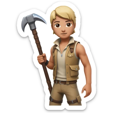 Fortnite skin holding pickaxe  sticker