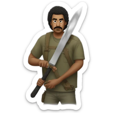 menace santana with a machete sticker