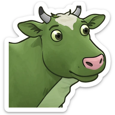 Cow eating pink slop sticker