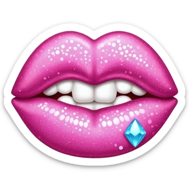 glitter pink kiss  sticker