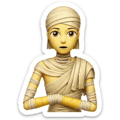 mummy Human figure wrapped in yellowed bandages, one arm stretched forward.
 sticker