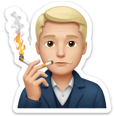 Man whit cigareta sticker