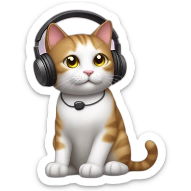 A Cat Listening To Music sticker