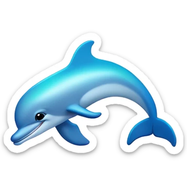 dolphin in ocean with rainbow in sky￼ sticker