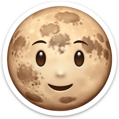 pastel brown moon sticker