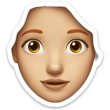 a face of a 14-year-old girl with long red hair and hazel eyes sticker