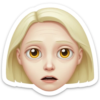 uncanny person creepy face sticker