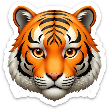 tiger face with orange and black stripes sticker
