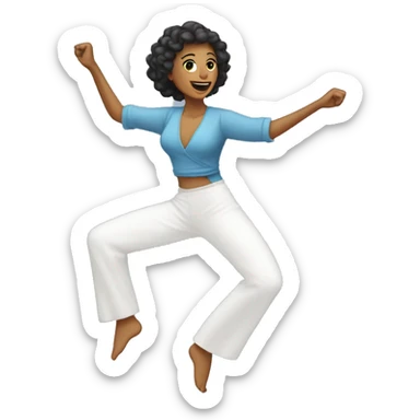 mujer tez blanca bailando sticker