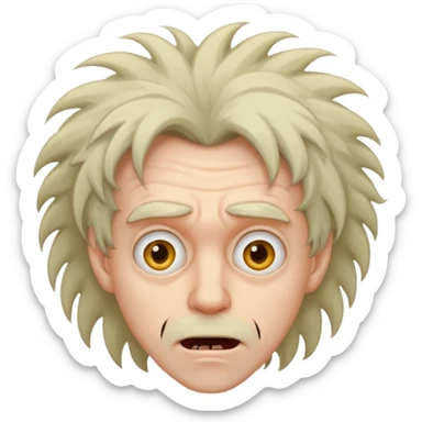 crazy man looking weird with wild expression sticker