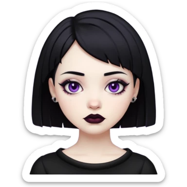 goth girl short hair sticker