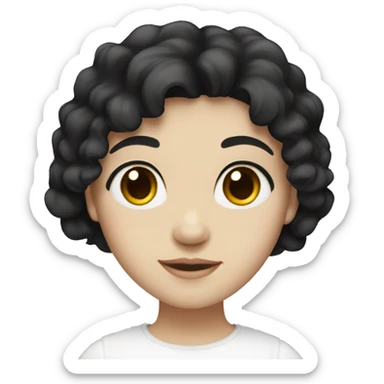 girl with black hair and brown eyes and white skin sticker