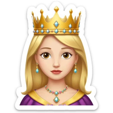 the word queen and a crown sticker