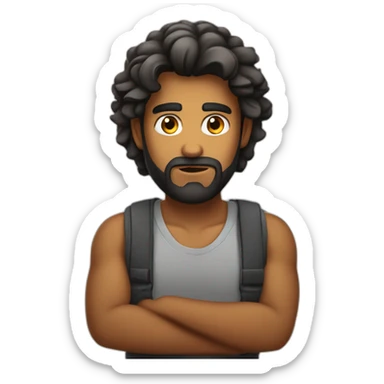 annoyed sri lankan 25 year old with a beard sticker