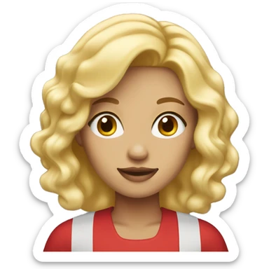 mcdonald blonde worker with long lashes sticker